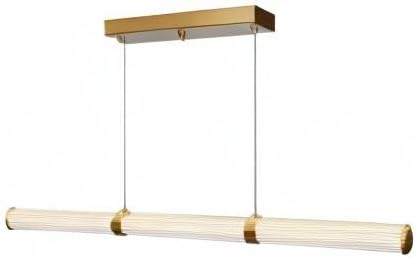 Modern Linear Chandelier, LED Dimmable Black Pendant Light Fixture for Kitchen Island, Dining Room, and Living Room Contemporary Linear Ceiling Light, Easy to Install.