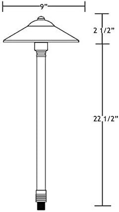 VOLT 15-Pack 12V Cast Brass Max Spread Path Lights (9" Shade, 25" Tall) for Low Voltage Landscape Lighting on Outdoor Pathway, Walkway, Garden, Driveway or Patio
