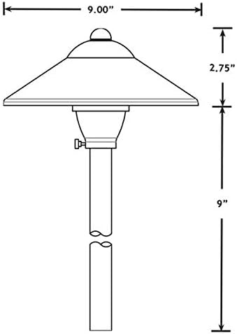 VOLT Max Spread 12V Solid Copper Mini Path Light (15" Tall, 9" Shade) for Low Voltage Landscape Lighting on Pathway, Walkway, Garden, Driveway or Patio