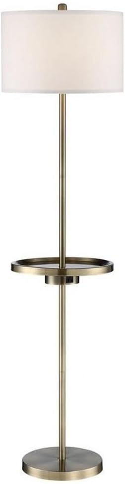 Lite Source Brass 62" Outlet and USB Floor Lamp with Tray Table