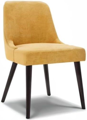 CHITA Mid-Century Modern Dining Chair, Upholstered Fabric Accent Chair, Set of 2,Canary Yellow in Fabric
