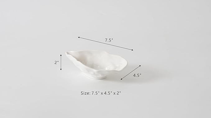 Pampa Bay Small Oyster Bowl, Waves, Kitchen, Gift, 7.5 x 4.5 x 2 Inch, OYS1976