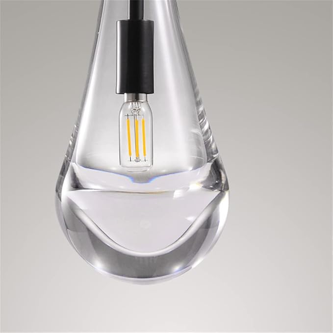 Raindrop Pendant Lights, Bronze Modern Pendant Lights for Kitchen Island with Rod, Penadant Light Fixtures, Chandelier for Living Room Hallway,Bedroom Pendant Light, Bulb Included