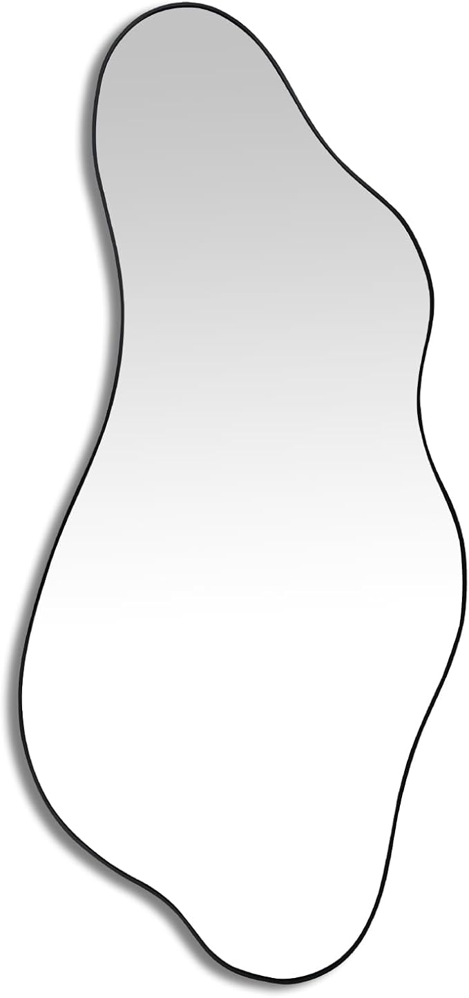 Irregular Wall Mirror, Large Asymmetrical Mirrors, 47.2"x21.6" Unique Shaped Mirrors, Modern Organic Mirror for Living Room Bathroom Bedroom Entryway Fireplace