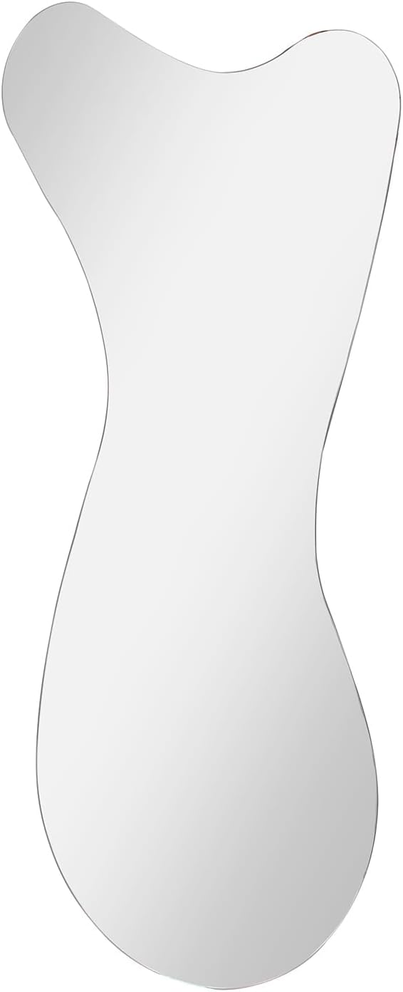 BST FURNH Whale Mirror 44x21 inch Irregular,Frameless,Bedroom Living Room Bathroom,Irregular Mirror