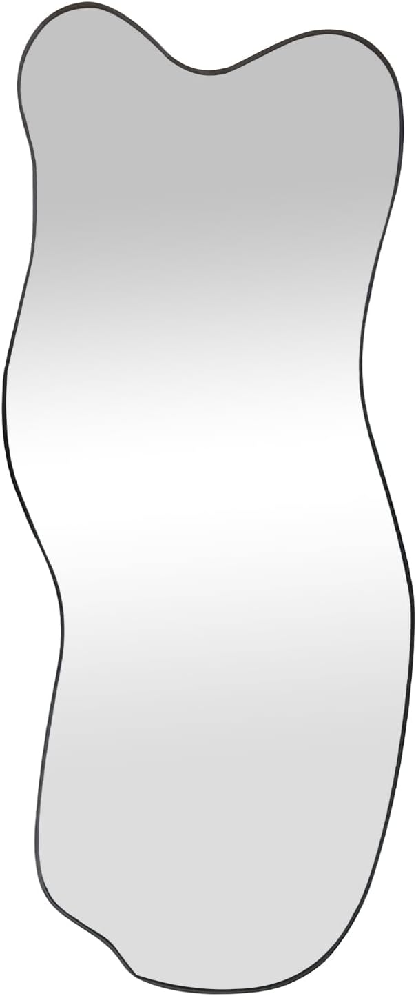 Asymmetrical Mirror, Irregular Wall Mirror, 47.25"x21" Modern Curved Mirrors Decorative, Frameless Wavy Shaped Mirrors for Living Room Bathroom Bedroom Entryway Fireplace