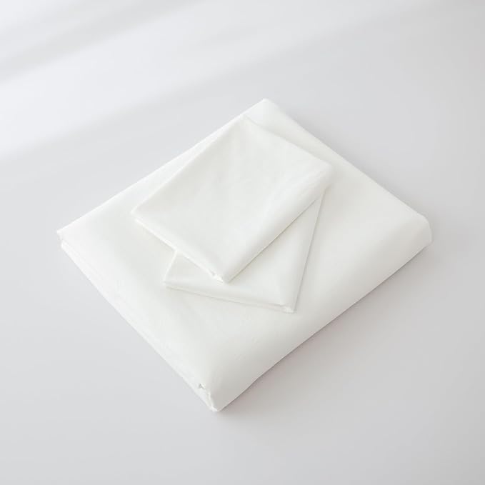 JIYUAN 100% Washed Cotton Duvet Cover Set 3 Pieces Oversized King, 1 Duvet Cover 120x98 Inches(Comforter Not Included) and 2 Pillowcases,Linen Feel Bedding Set Comfy and Breathable,Off White