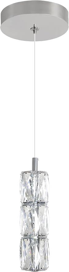 Pendant Lights Kitchen Island Single Head Chrome Crystal Island Lights Dining Foyer Entrance Modern Chandeliers LED Dimmable 2700-6000K