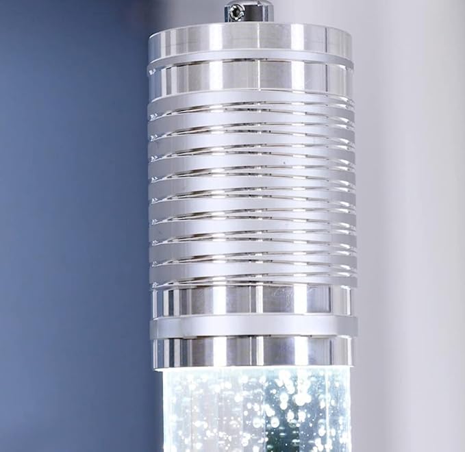 Modern Kitchen Island Hanging Light Fixtures Crytstal Pendant Lighting for Kitchen Island Chrome Mini Chandelier with 6000K Daylight Bulb