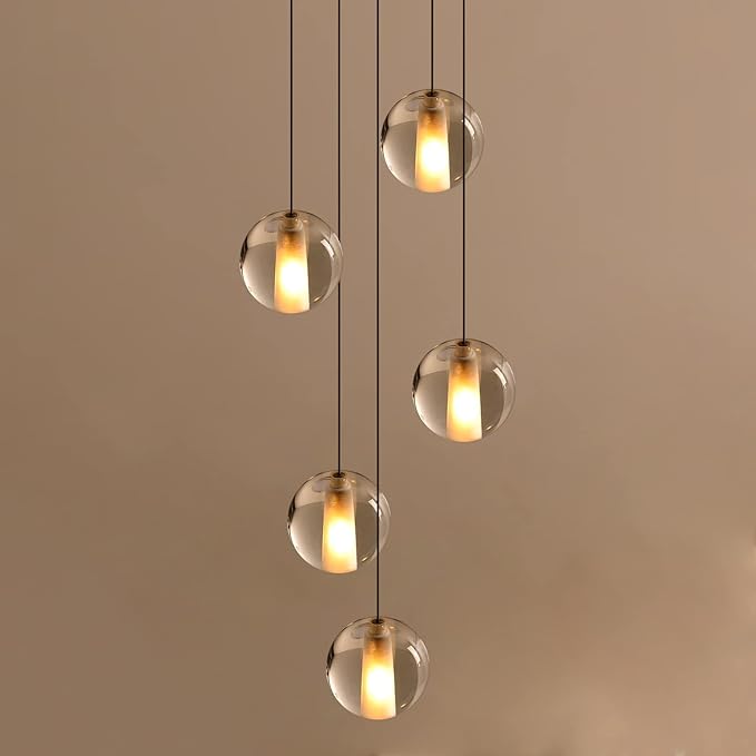 25 Lights Nickel Staircase Chandelier for High Ceiling, Dimmable Modern Crystal Raindrop Large Long Hanging Pendant Light for Stairwell Living Room Stair Foyer, Bulbs Included