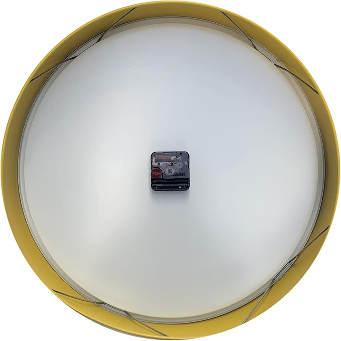 Cloudnola Station Metal Wall Clock, Yellow and Black, 18 inch Diameter, Silent Non Ticking, Battery Operated Quartz Movement