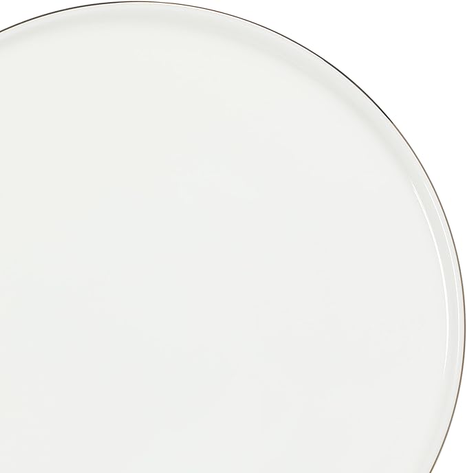 Gibson Elite Lana 16 Piece Bone China Double Plates and Bowls Dinnerware Set, White w/Gold Rim