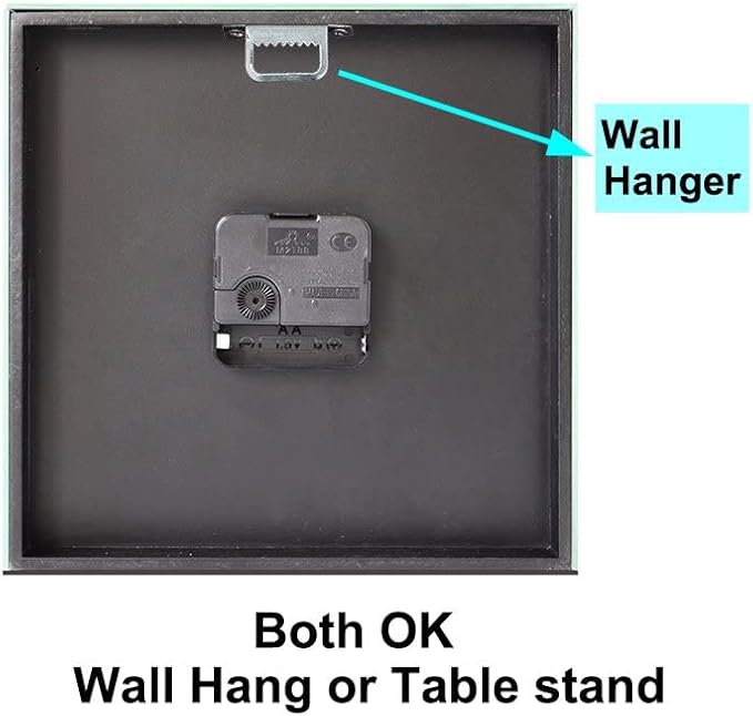 Desk Clock Wall Clock 8x8x2Inch Crushed Diamond Mirrored Clock Table Top Decorative Clock for Home Decoration. AA Battery not Included