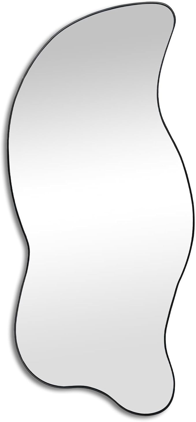 Irregular Wall Mirror, Asymmetrical Mirror, 47.24"x21.6" Modern Weird Shaped Mirrors for Living Room Bathroom Bedroom Entryway Fireplace