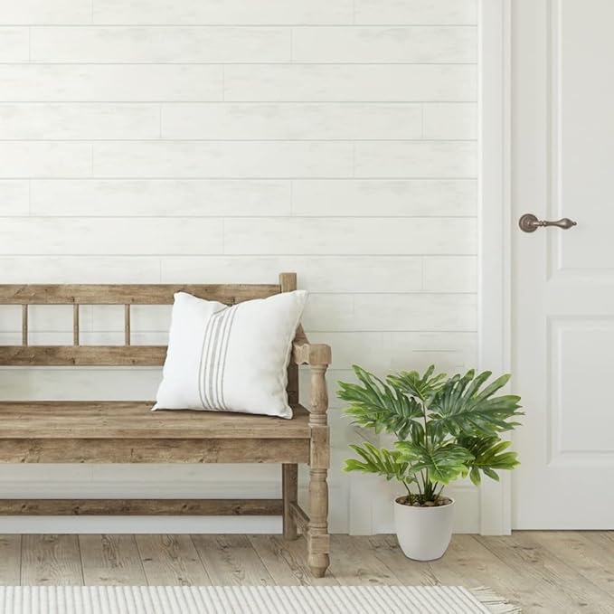 Briful 18'' Tall Artificial Monstera Plant for Home Decor - Indoor Potted Faux Greenery in White Pot for Bathroom Kitchen Decorations