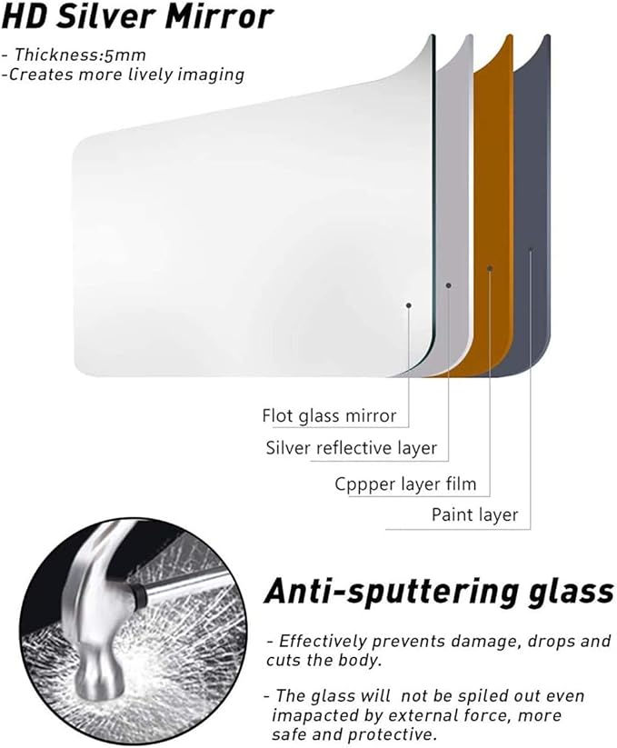 Full Length Mirror, Arched Wavy Floor Mirror with Stand, 63"x24" Wall Mirror Full Length, Freestanding Mirrors Hanging or Leaning, Large Body Mirrors with Flannel Frame for Bedroom (Ear White)