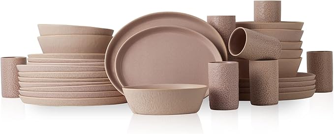 Stone by Mercer Project KATACHI Stoneware 32-Piece Dinnerware Set, Nude