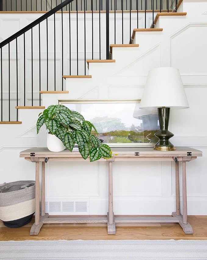 DILATATA Fake Plants Indoor 8 Inch Artificial Watermelon Plant in White Ceramic Pot - Faux Potted Pothos Plant for Home Aesthetic Decor Living Room Shelf Office