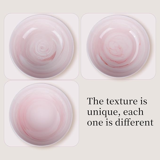 Small Decorative Bowl, Marble-patterned Ceramic Bowl, Modern Home Decor Centerpiece 6.1 Inches Key Bowl for Entry Table, Pink