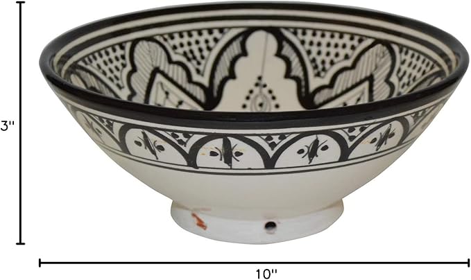 Ceramic Bowls Moroccan Handmade Serving Bowl (Medium 10 inches)