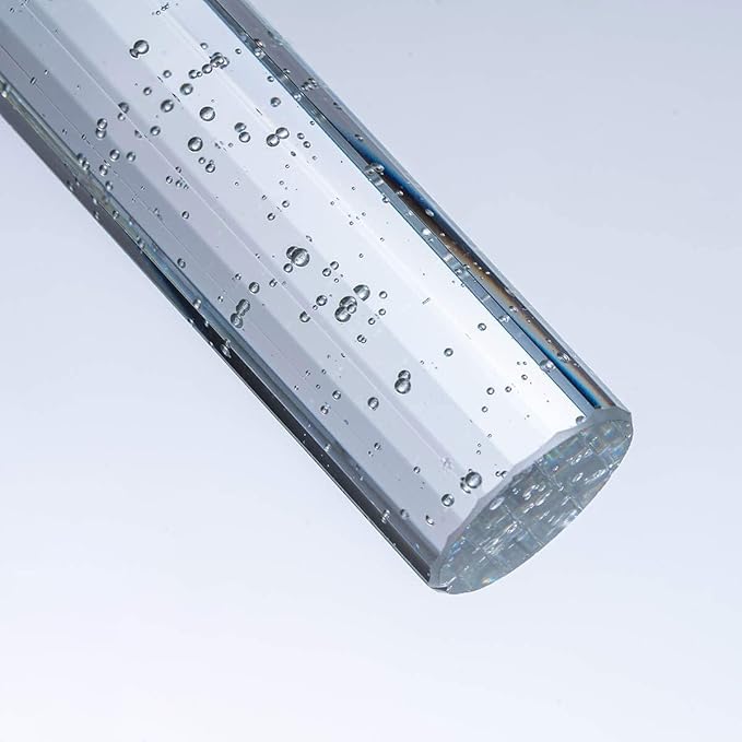 Set of 2 Pendant Lights for Kitchen Island, White Light, Silver Crystal Linear Pendant Lighting, Bar Corner LED Light Fixture