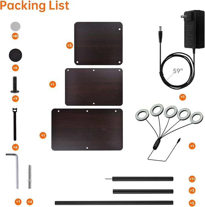 Plant Stand Indoor with Grow Lights, 7-Tier Flower Rack, 5-Pack Full Spectrum Lights with Timer, Corner Plant Stand for Indoor Plants, 53" Tall Rectangular Stand for Living Room