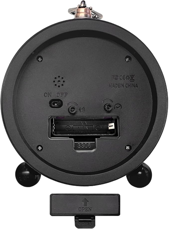 Vintage Analog Alarm Clock, 6.1" Silent Non-Ticking Quartz Desk Clock, Battery Operated Table Clock for Bedroom, Living Room, Office, or Gift