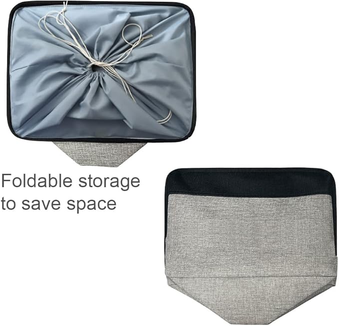 TheWarmHome Organization and Storage Basket for Shelves - 20x16x14 inch Jumbo 3 Pack Collapsible Storage Bins for Organizing, Fabric Storage Cubes for Organizer Gift Toy Closet (Black & Grey)