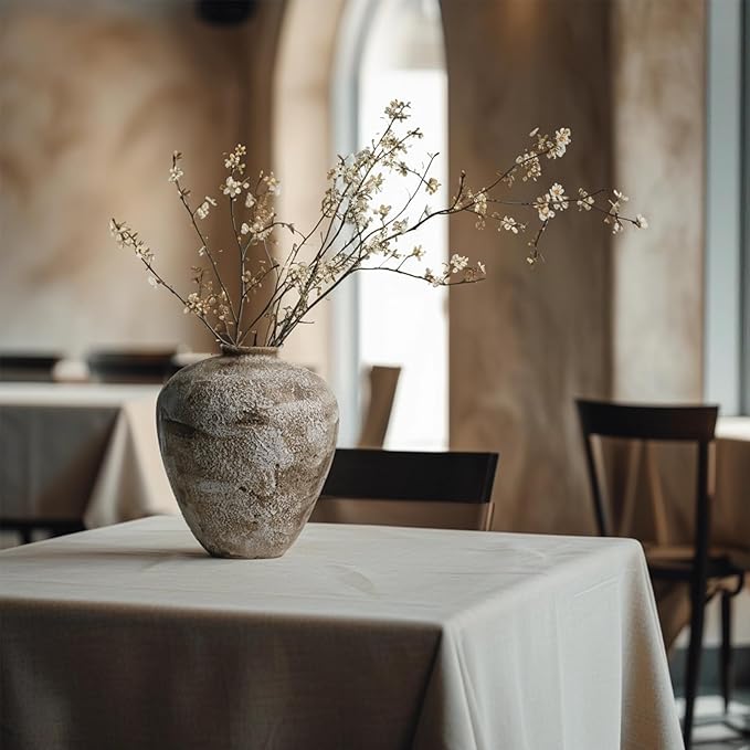 Ceramic Vase,Flower Vases Home Decor,Rustic Vintage Decorative Boho Vase for Centerpiece Table,Room,Bathroom,Wall,Bedroom,Living Room,Kitchen,Office Decorations,8.66 inch Retro Brown