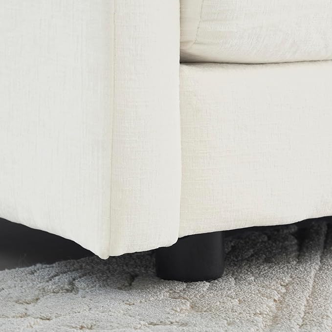GNIXUU Oversized Accent Chair with Ottoman, Chenille Comfy Single Sofa, Modern Upholstered Lounge Reading Armchair Indoor Cloud Couch with Deep Seat & Pillow for Living Room Bedroom Apartment, White
