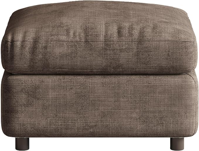 Brown Ottoman with Storage, Modular Footrest for Sofa Couch Sectional, Convertible Lounge Seat with Hidden Storage, Comfortable Sofa Accessory for Living Room Bedroom Apartment Spaces