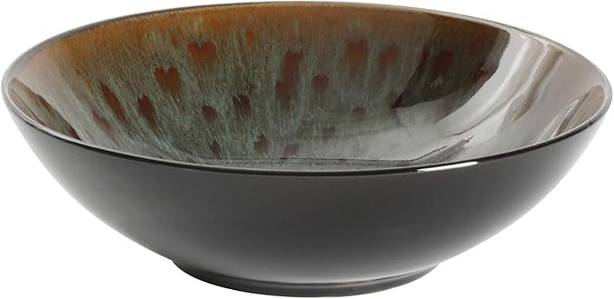 Gibson Elite Kyoto Double Bowl Dinnerware Set, Service for 4 (16pcs), Teal