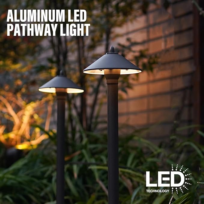 Low Voltage LED Pathway Lights 1.2W Outdoor Landscape Lighting 6 Pack 40 Lumen Landscape Path Lights 2700K for Lawn Patio Yard Walkway Driveway Pathway Garden
