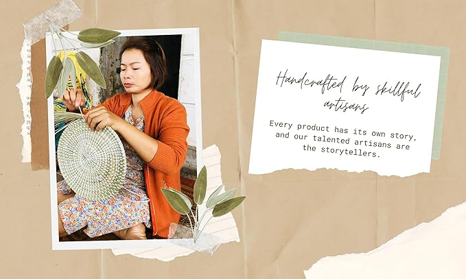 Chicvillage Boho Wall Basket Decor - 100% Natural Seagrass Wicker Wall Decor - Handmade Boho Wall Baskets & Woven Wall Decor Design from Vietnam