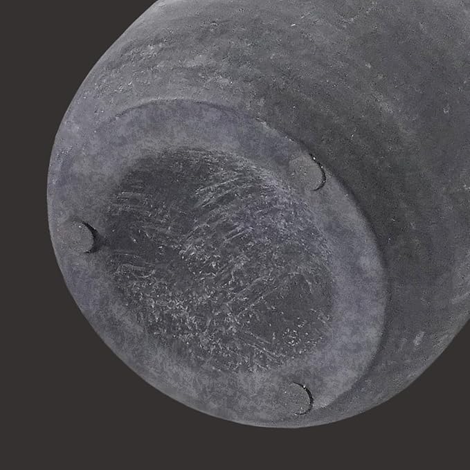 Sunddo Rustic Farmhouse Vase with Handle, 10 inch Black Ceramic Flower Vase, Terracotta Clay Stone Pottery, Black Kitchen Decor, Entryway Shelf Living Room Table Decor