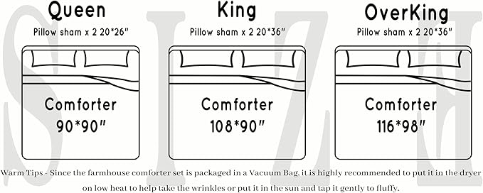 Bonlino King Size Fluffy 3 Piece Ruffle Comforter Set with Pillow in White - Soft and Luxury Boho Shabby Chic Bedroom Comforter