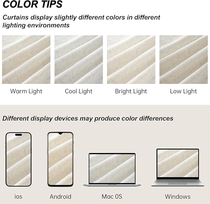 90 Inch Sheer Linen Curtains 2 Panel Set for Living Room Cream Natural Thick Linen Textured Drapes 90 Inches Long Pleat Drapes with Grommet Birch Ivory Semi Sheer Curtain for Dining Bedroom 52" x 90"