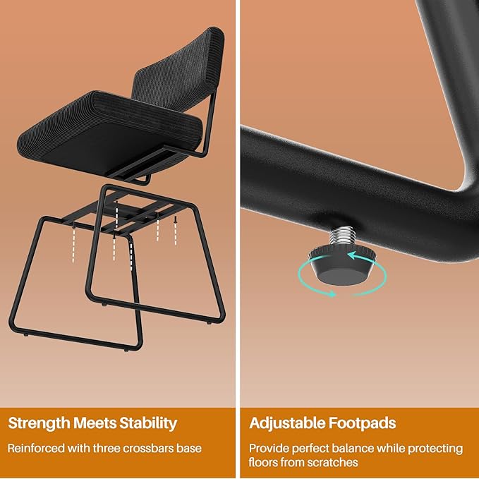 Velvet Dining Chairs Set of 2, Upholstered Dining Room Kitchen Chair with Thick Cushion, Soft Backrest, Metal Legs, Mid Century Modern Accent Side Chair for Home Living Room Bedroom, Black