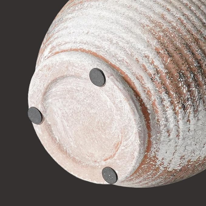 Sunddo 6 inch Rustic Ceramic Flowers Vase, Terracotta Pottery Small Vase with Handle, Farmhouse Decor,Table, Living Room, Bathroom, Shelf, Mantel Decor Brown