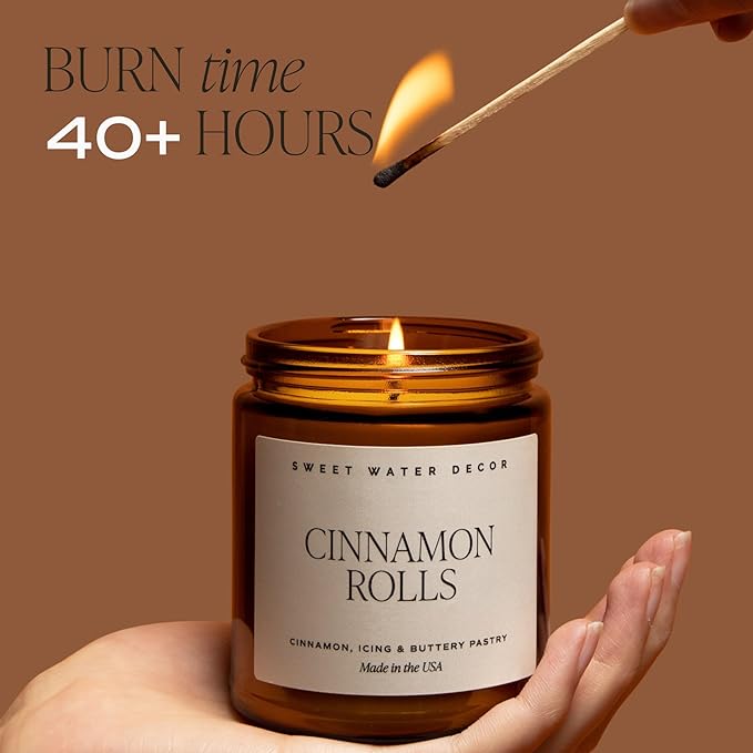Sweet Water Decor Relaxation Candle - Soy Eucalyptus, Peppermint, and Clove Scented Spa Candles for Home - 9oz Amber Jar + Black Lid, 40+ Hour Burn Time, Made in The USA