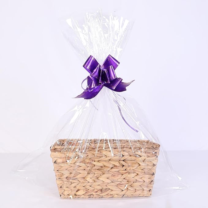 Gift Baskets Empty, Woven Storage Basket , Baby Shower Organizer, Nursery Toy Bin with Gift Bags and Ribbons – Natural color (1-Pack)