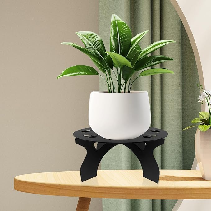 2 Pack Metal Plant Stand for Indoor and Outdoor Use – 220LB load Capacity Small Plant Rack,Thickened Steel Plate, Storage Shelf, Rustproof Potted Plant Holder