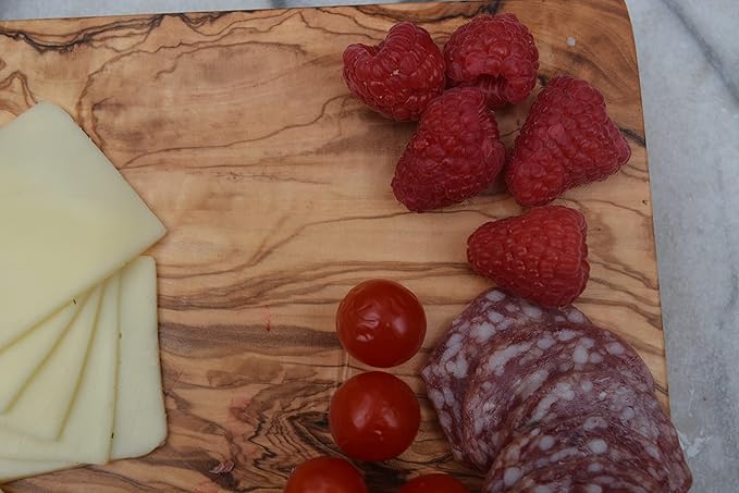 Live Edge Olive Wood Cutting Board 16"l X 6.75"w X 0.75"th Rustic Large Wooden Charcuterie Board - Handmade Bread & Cheese Board - Long Wood Charcuterie Boards - Natural Wood Cutting Board For Kitchen