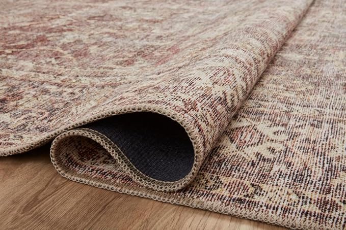 Loloi Amber Lewis Georgie Collection GER-06 Bordeaux/Antique 2'-6" x 7'-6", .19" Pile Height, Runner Rug