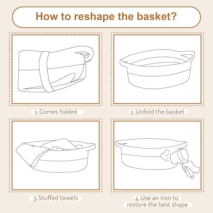 OIAHOMY Gift Basket Empty with Handle, 12"x 8"x 5" Small Woven Basket with Gift Bag, Ribbon and Wrap Tissue Paper, Dog Toy Storage for Organizing - Pink & White