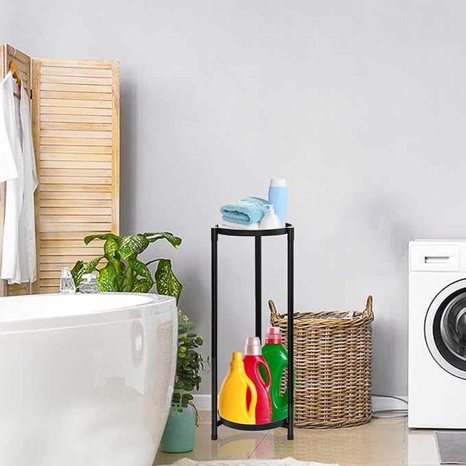 2 Tier Plant Stand Indoor, Black Corner Tiered Tall Plant Stand for Outdoor Multiple Plants, Metal Flower Pot Stands Holders Plant Display Shelf for Balcony Living Room Garden Patio(2Pcs)