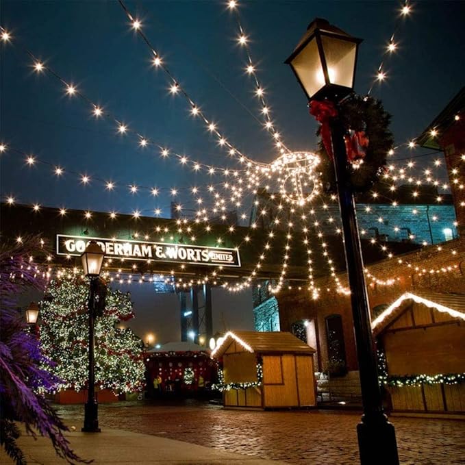 Outdoor String Lights 75Ft G40 UL Listed 80 Edison Bulbs (5 Spare) Globe String Lights Outside Lights Waterproof for Patio Balcony Porch Bistro Cafe Indoor Hanging Lights Christmas Party Decor