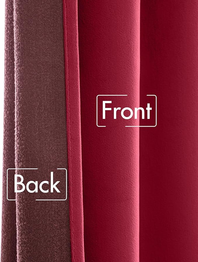 MIULEE Hot Pink Velvet Curtains 108 inches 2 Panels - Luxury Room Darkening Window Drapes for Bedroom Living Room Thermal Insulated Super Soft Blackout Extra Long, Back Tab Rod Pocket Pinch Pleated