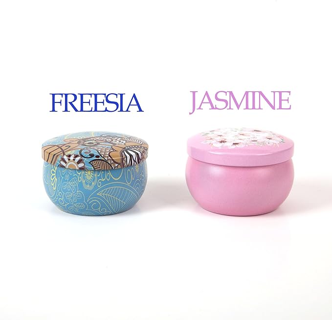 Aromatherapy Soy Candles Gift Set for Women – 4 Pack Scented Candle Set with Lavender, Rose, Jasmine & Freesia, Relaxing Stress Relief Gifts, Mother’s Day, Christmas,Small Candles for Gifts