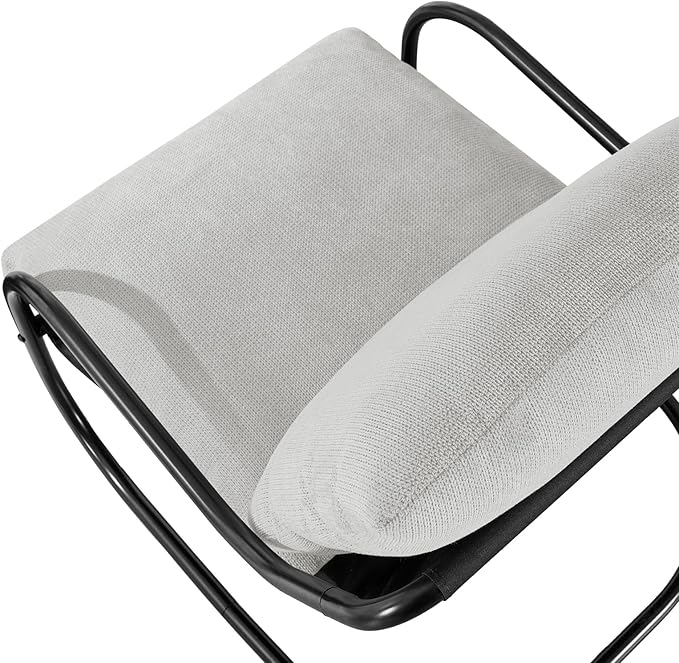 Peace nest Comfy Accent Chair Modern Living Room Bedroom Armchair with Mental Frame Comfortable Shredded Foam Cushion for Balcony Lounge Reading Meeting Room Light Grey